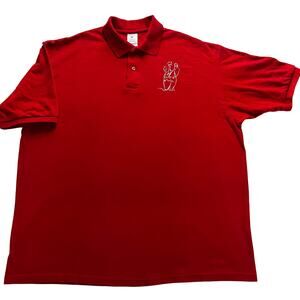 Red Eagle by Jerzees vintage Bowling league Polo shirt men's size XL